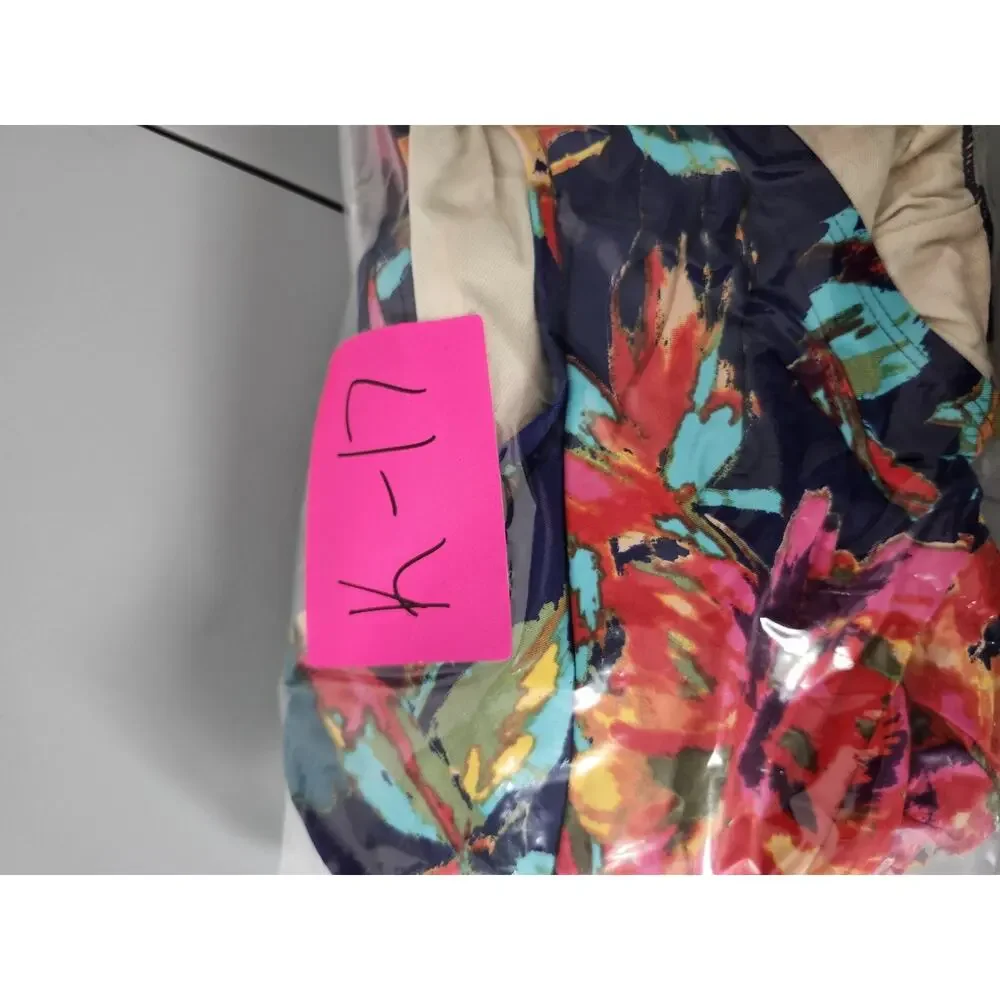 Sea Angel Swimsuit Size Small Blue Floral Monet Deep V Neck Wrap Back One Piece - Picture 6 of 6